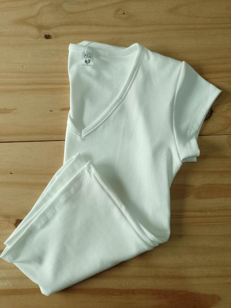 Remera Dama M/C Jersey escote V T3 a T5