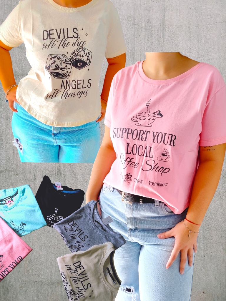 Remera Dama M/C Algodon peinado 