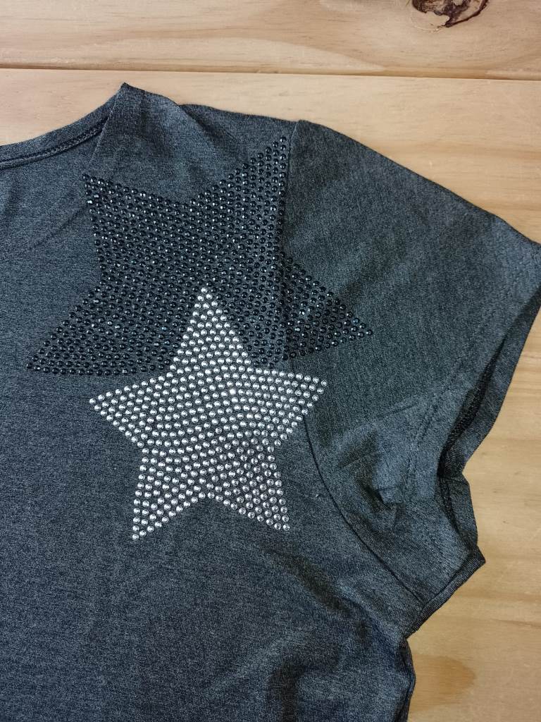 Remera Dama con detalles de BRILLO T3 a T8