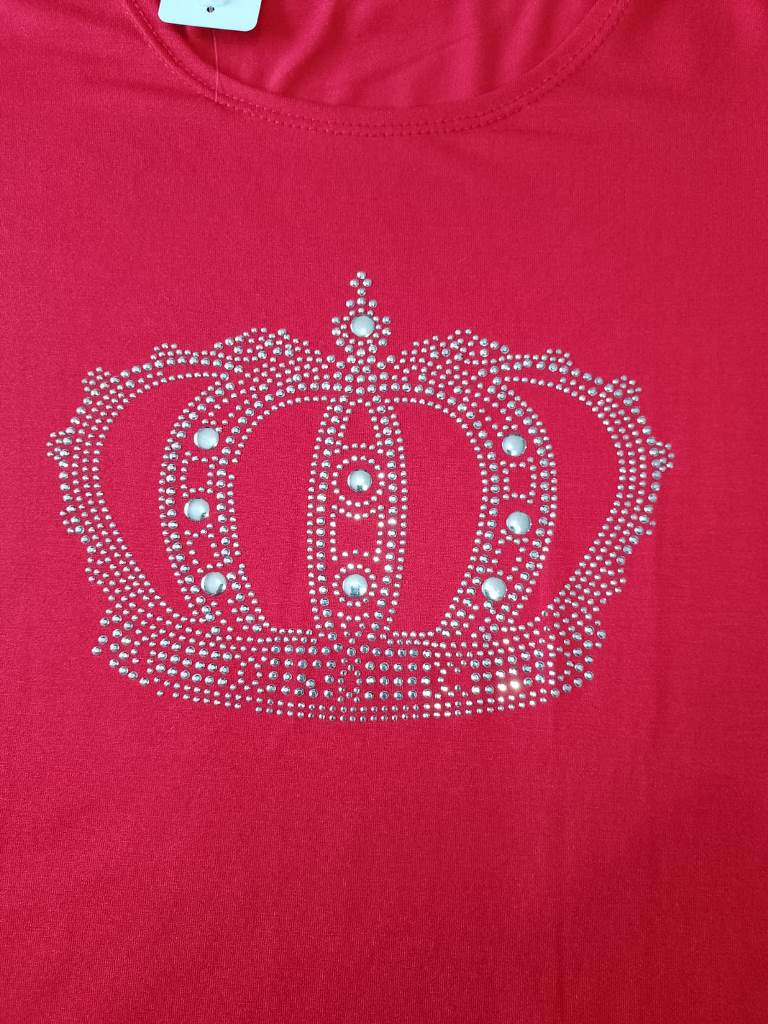 Remera Dama con detalles de BRILLO T3 a T8