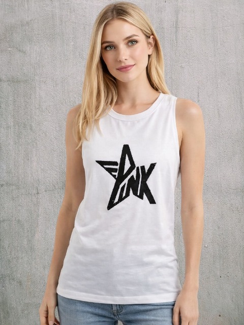 Musculosa Dama Algodon con aplique Import T.U