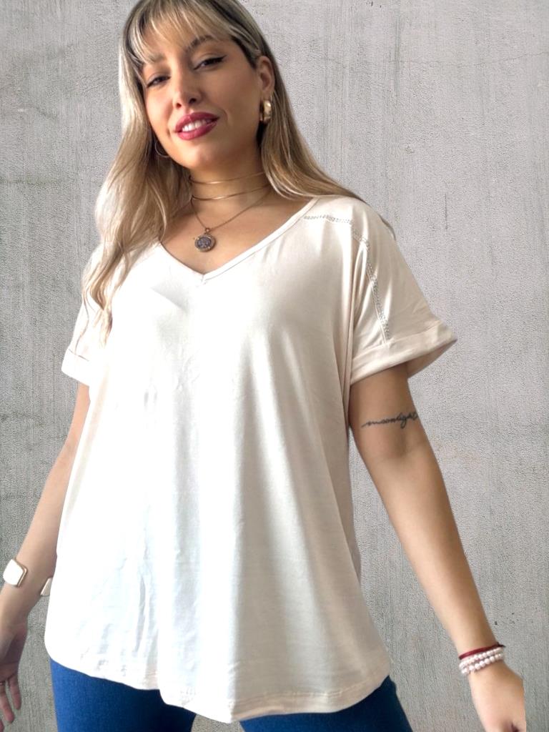 Remeron Dama jersey con brillo en mangas T.U Amplio aprox t5