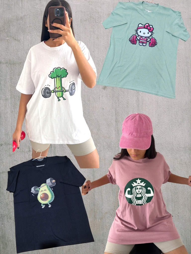 Remeron Dama Algodon GYM T.U amplio