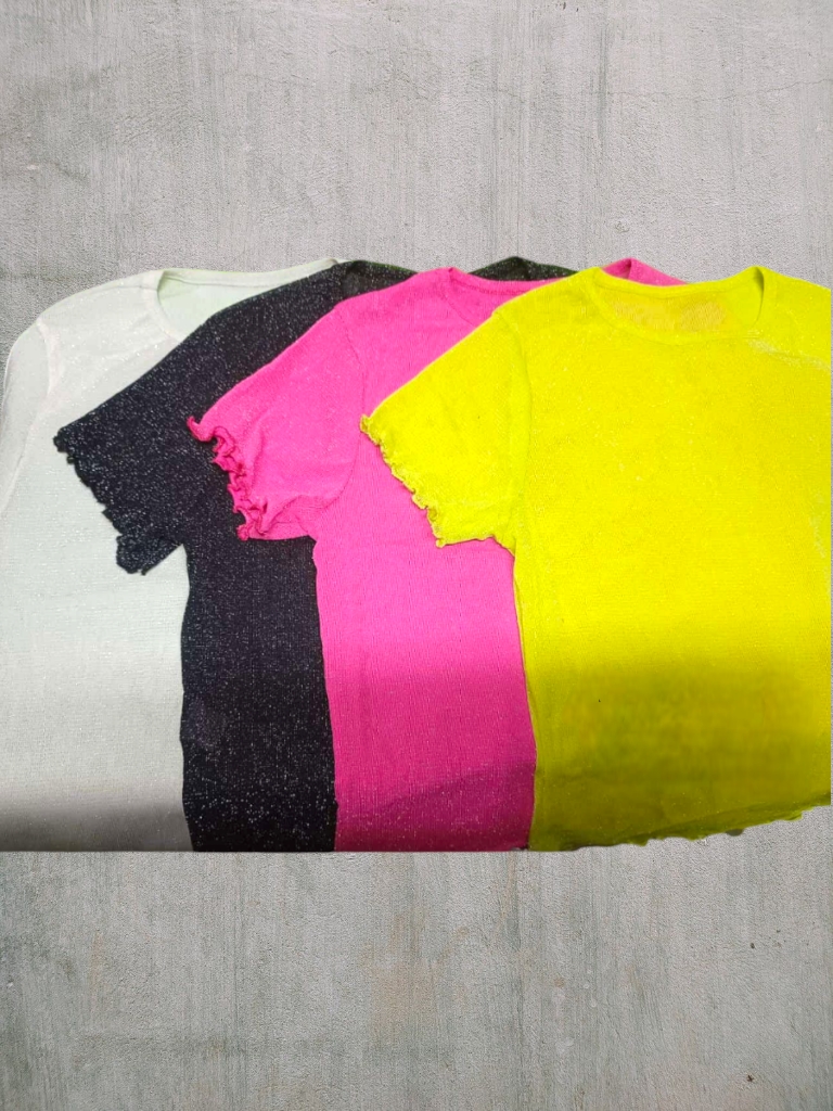 Top Dama Lurex con ribete T.U