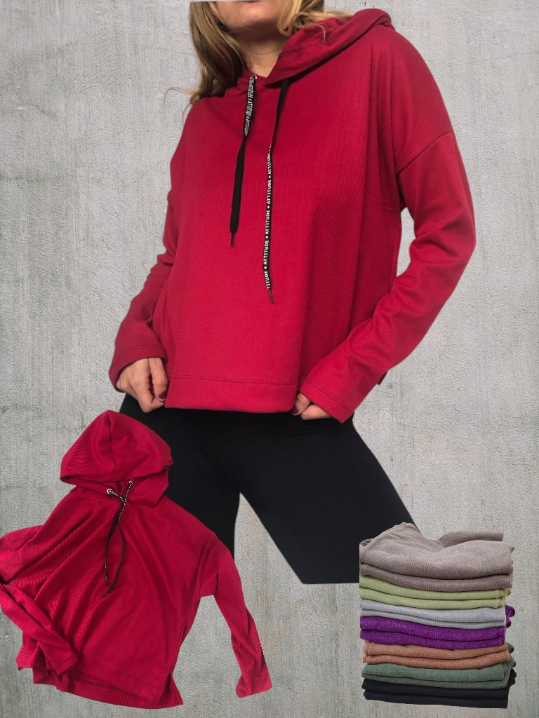 Maxi buzo Dama Morley Brush Canguro LISO T.U