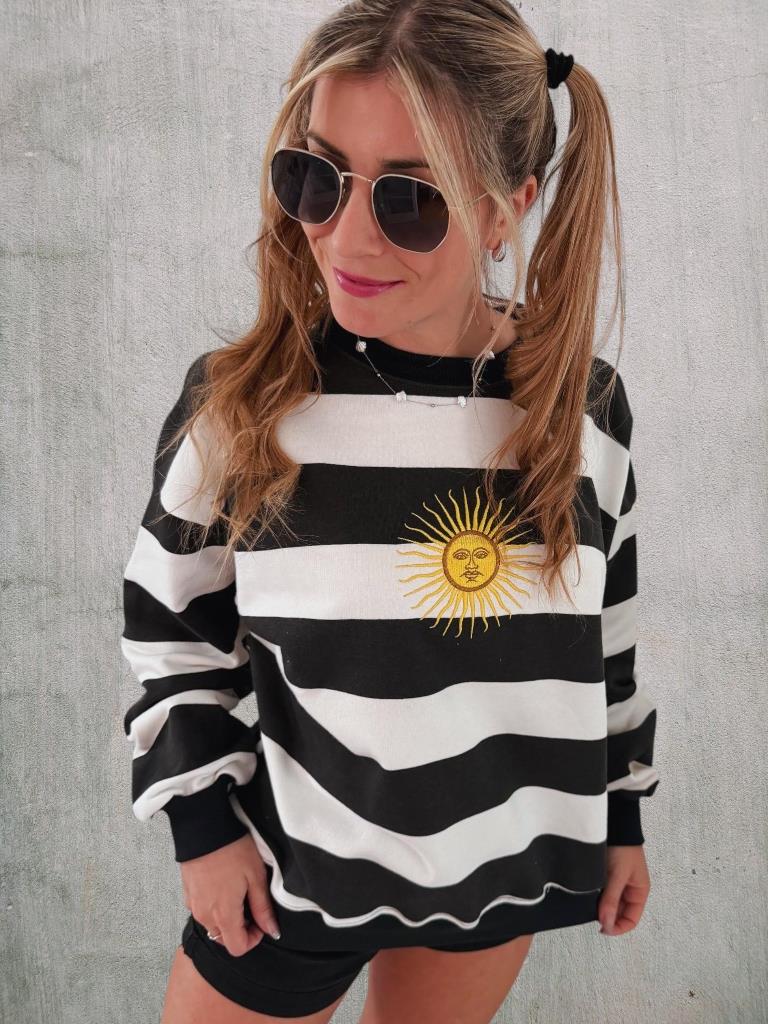 Buzo Sol de Mayo Raya Ancha rustico T.U amplio