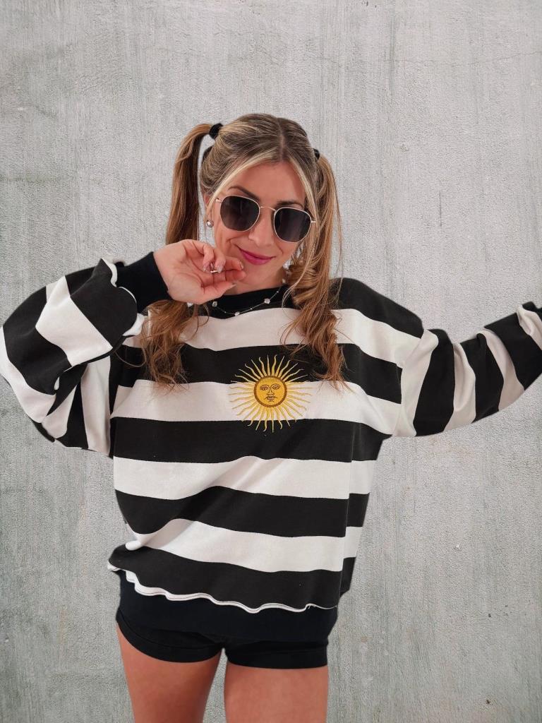 Buzo Sol de Mayo Raya Ancha rustico T.U amplio