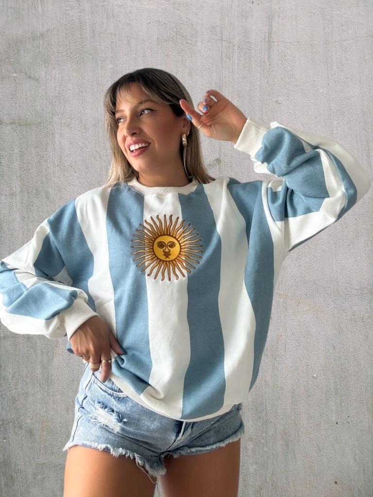 Buzo Sol de Mayo Raya Vertical rustico T.U amplio