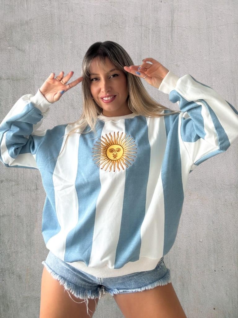 Buzo Sol de Mayo Raya Vertical rustico T.U amplio