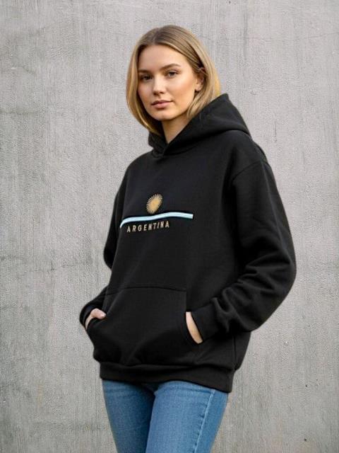 Buzo Dama Algodon Friza Premium Over ARG bordado T.U