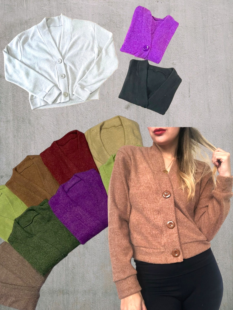 Cardigan Dama Lanilla Brush con boton T.U abarca hasta t3