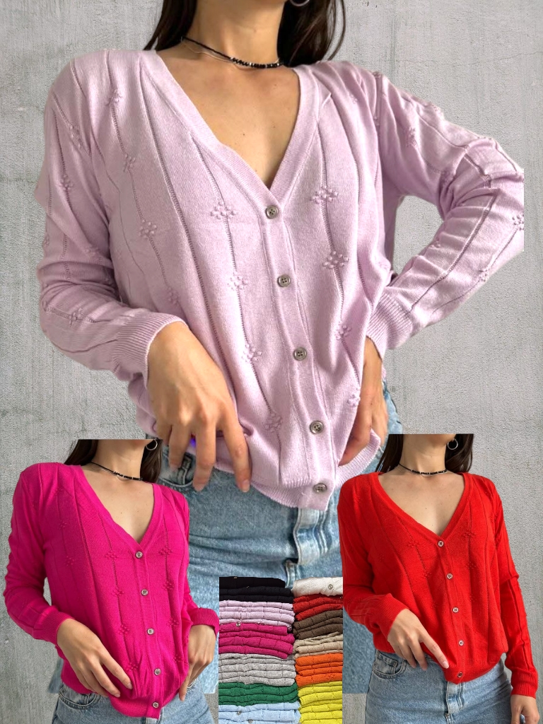 Campera Dama Hilo con pelotitas import T.U Amplio abarca hasta t4