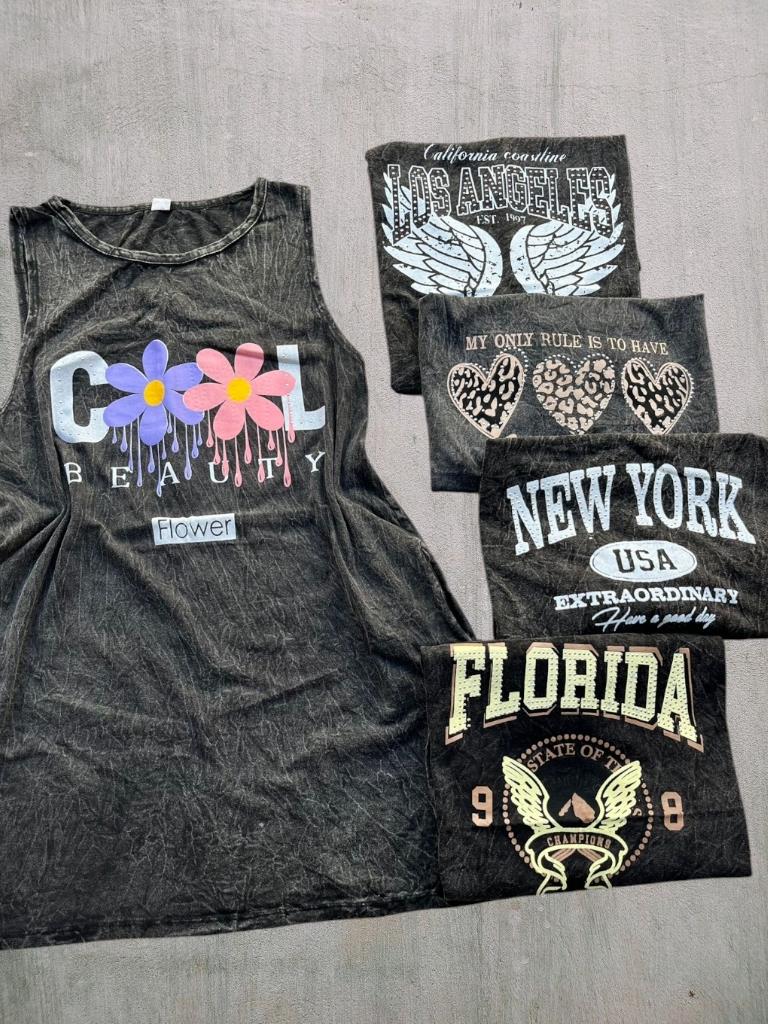 Vestido Dama Stonewash con estampa T.U