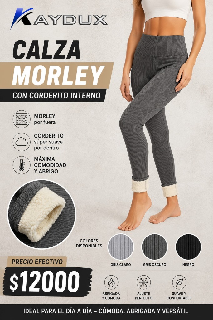 Calza Dama Morley Import con CORDERITO interno T.L/XL(1) T.2XL/3XL(2) T4XL/5XL(3)