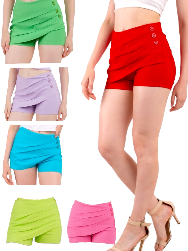 Short Pollera Dama Bengalina con boton OFERTA!!