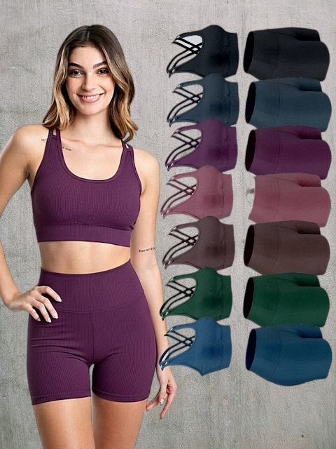 Conjunto Dama Lycra liso TOP + SHORT T1 a T5