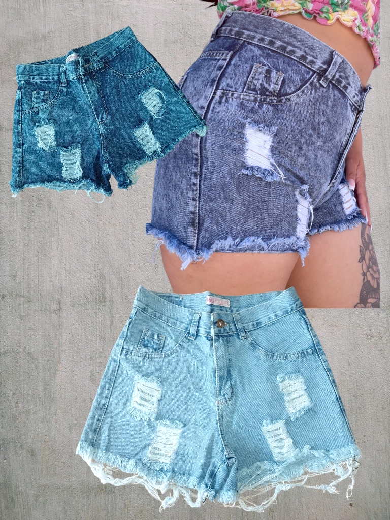 Short Dama Jean MOM rigidos Mod varios T36 a T44 (blancos)