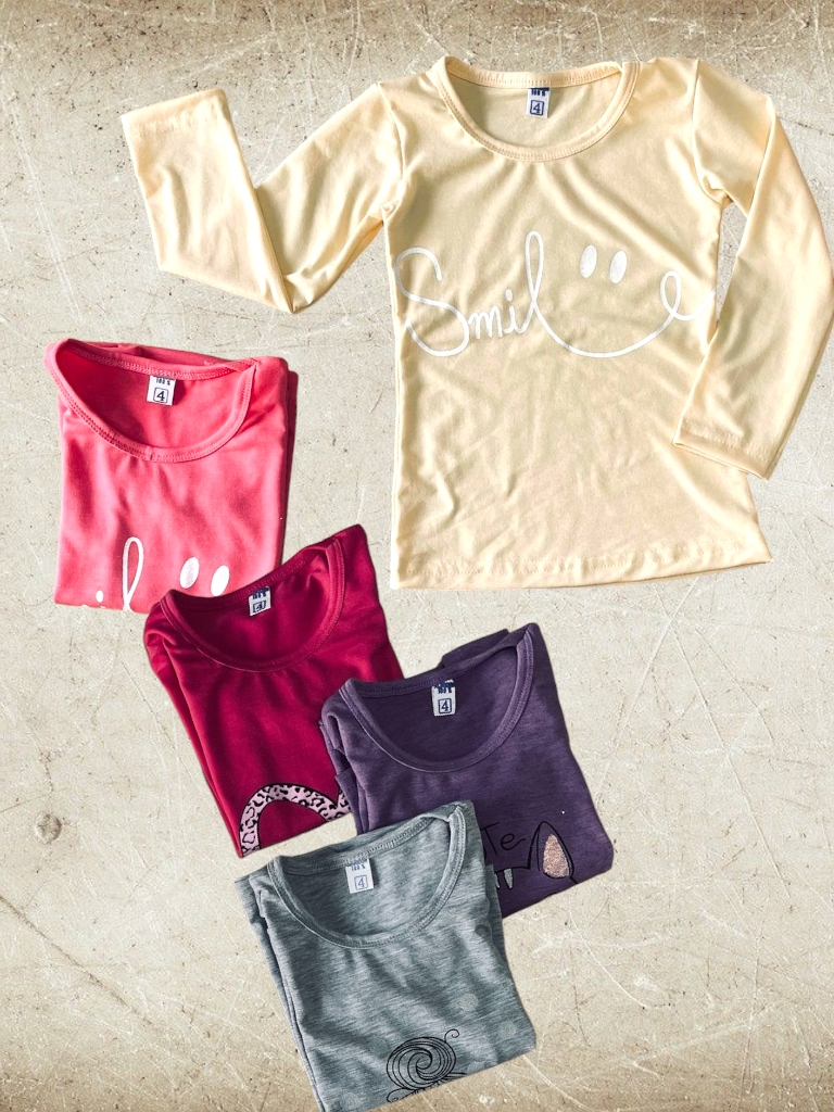 Remera Nena M/L Modal Estampada T4 a T16