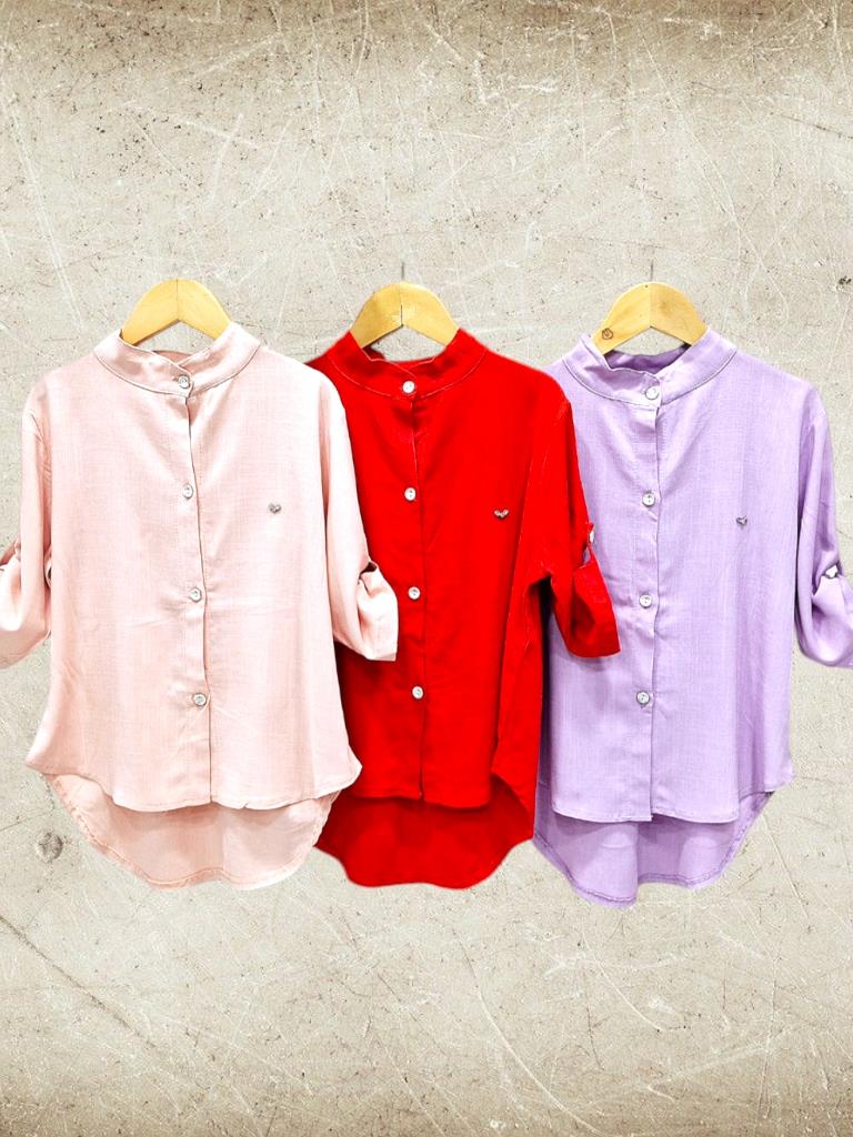 Camisa Nena Lino Spandex Estilo OVER T6 a T16