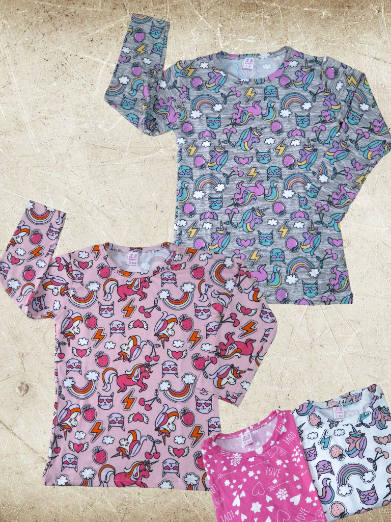 Remera Nena M/L Modal Estampada T4 a T16