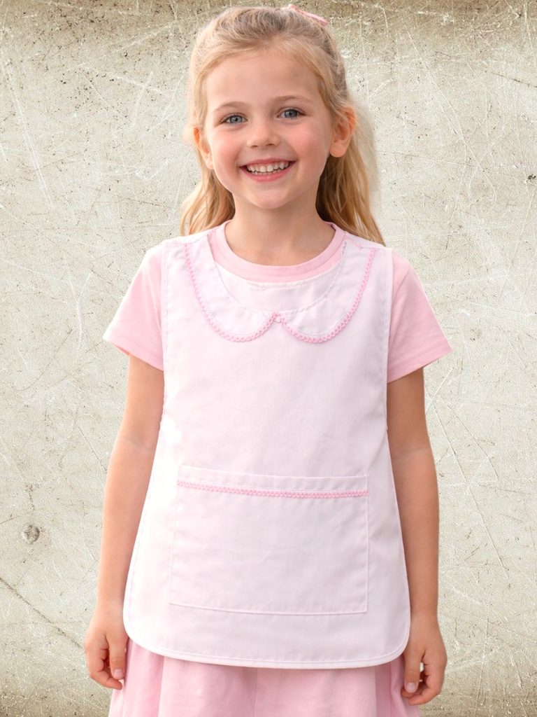 Guardapolvo PECHERA detalle en Rosa T6 a T16 (tela Acrocel)