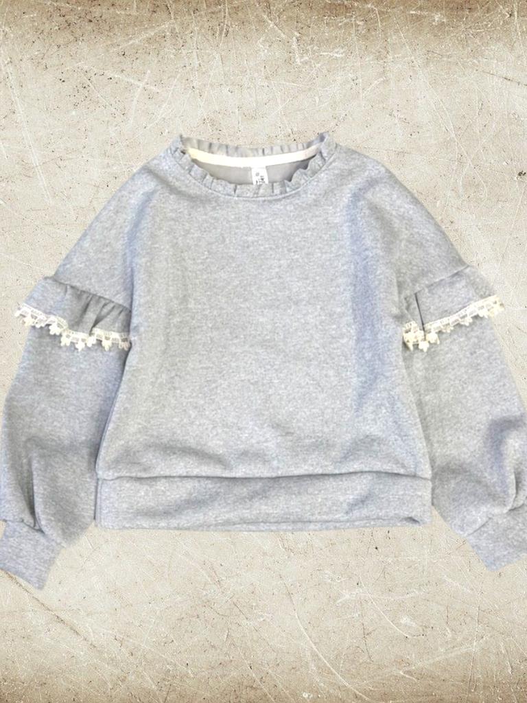 Buzo Nena Tela importada con plush interno y volado en mangas T4 a T16