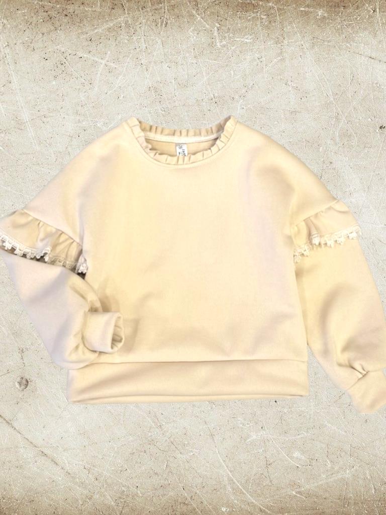 Buzo Nena Tela importada con plush interno y volado en mangas T4 a T16