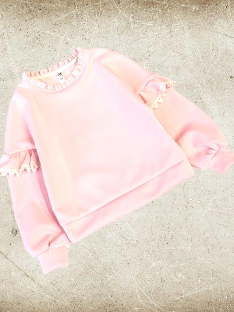 Buzo Nena Tela importada con plush interno y volado en mangas T4 a T16