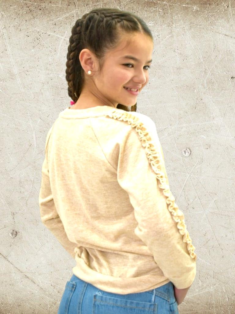 Buzo Nena lanilla Angora con frunce en mangas T4 a T16