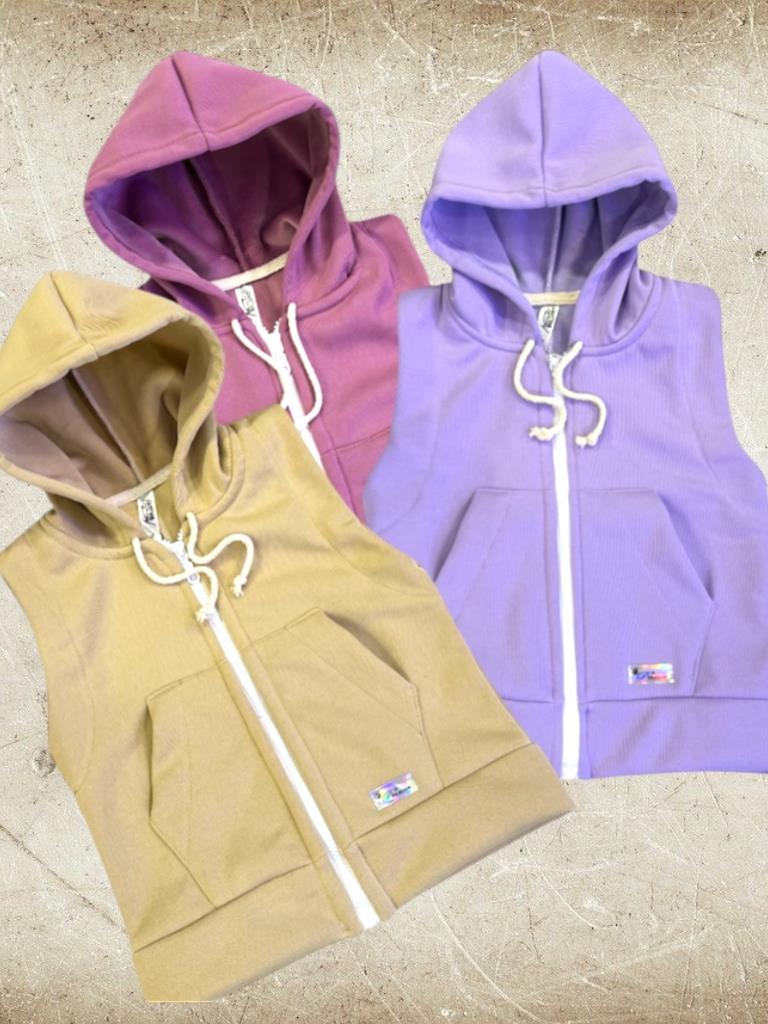 Chaleco Nena Jersey import con piel fina T4 a T16