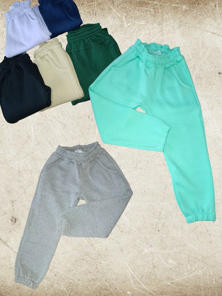 Jogging unisex Algodón FRIZA INVISIBLE liso T4 a T16 colores varios
