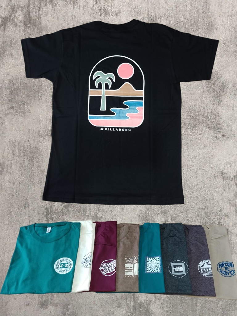  Remera Hombre M/C Algodón peinado con Doble Estampa T2 a T6
