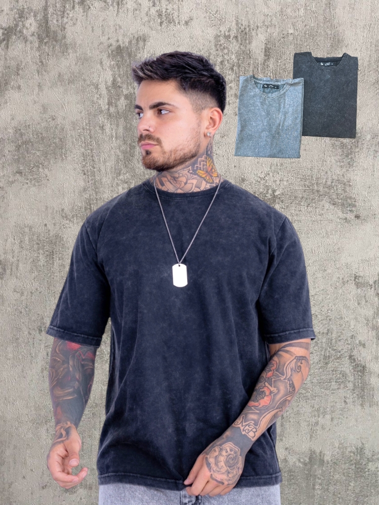 Remera Hombre Stonwash OVER T1 a T5