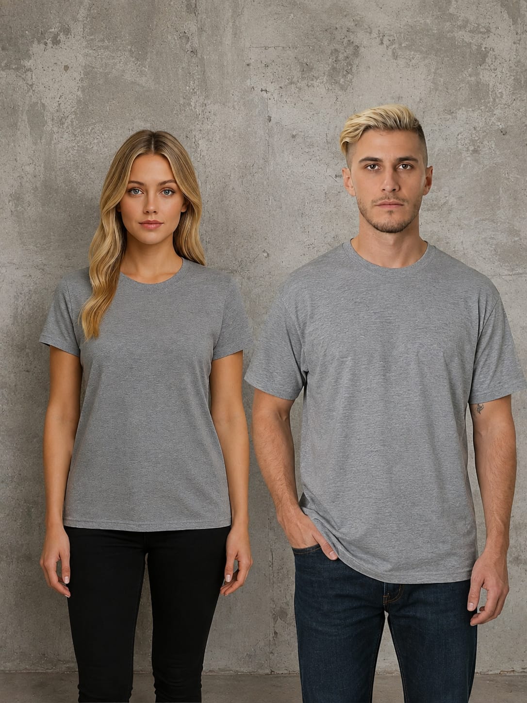 Remera Algodon M/C LISA T1 a T5 - GRIS MELANGE
