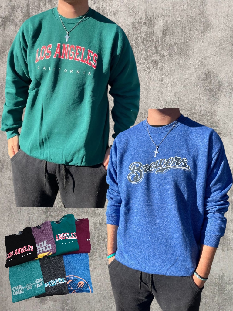 Buzo Hombre Algodon Friza Invisible Cuello Redondo T.S a T.XXL
