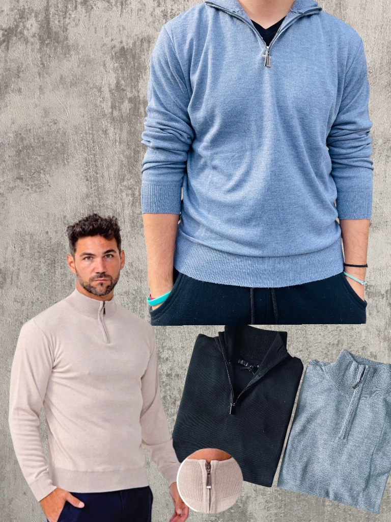 Sweater Hombre Hilo Medio Cierre IMPPORT T.S a T.XXL