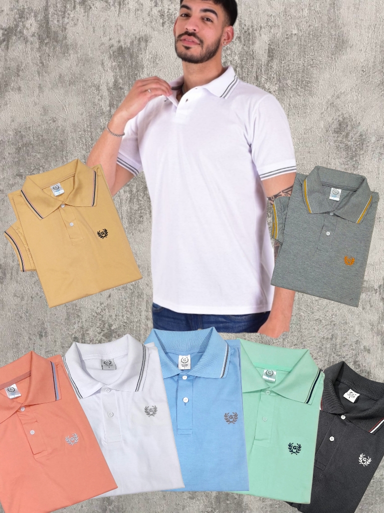Chomba Hombre M/C Algodon Peinado T1 a T6 (colores varios)