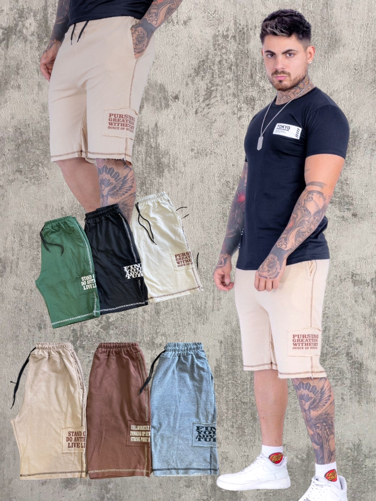 Bermuda Hombre Algodon contratono y estampa T1 a T5