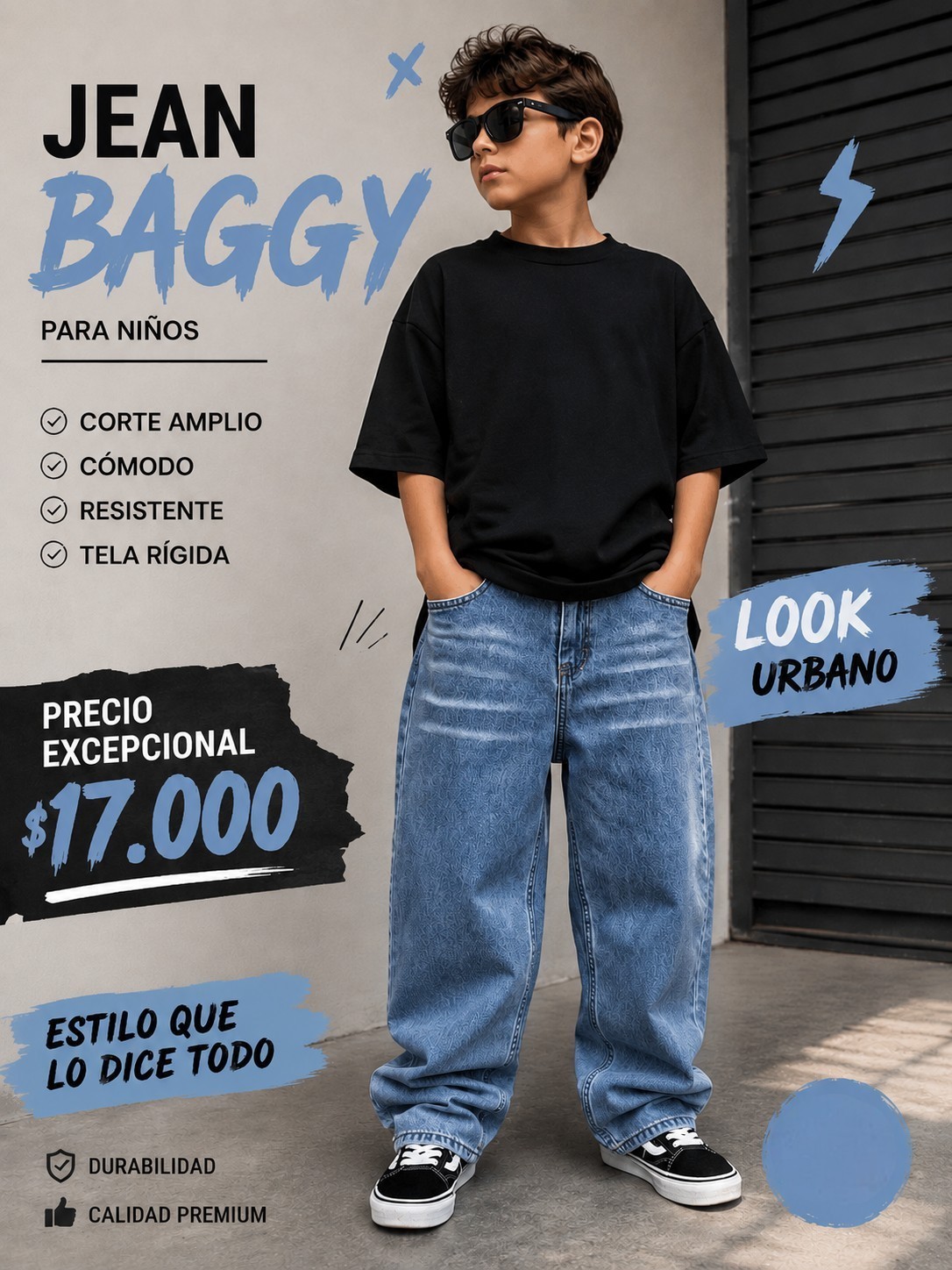 Jean Nene Baggy Varios JUVENIL T12 a T16 talle real