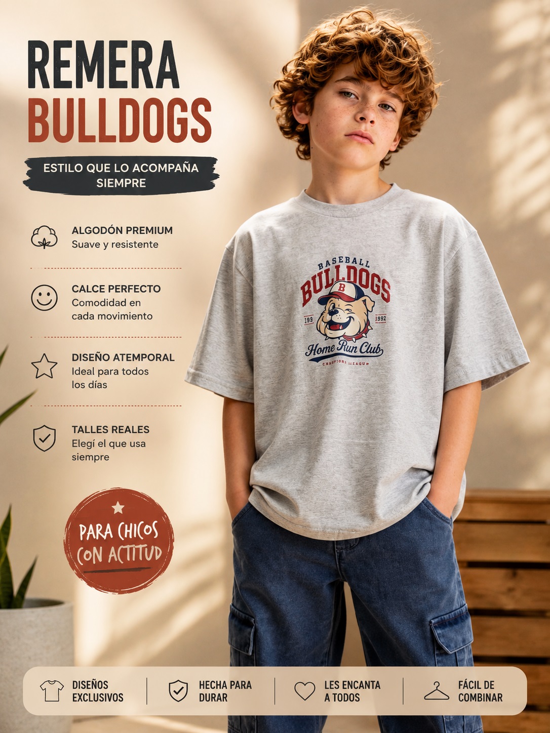 Remera Nene M/C Algodon Peinado 